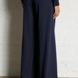 Please Pinstripe Palazzo Pants / Navy