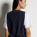 Please Pinstripe Vest / Navy