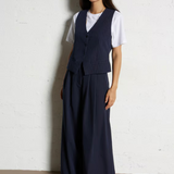 Please Pinstripe Vest / Navy