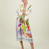 Me369 Vanessa Printed Midi Skirt / Magic Ocean