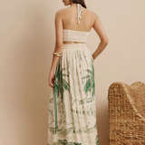 CaCay Belém Long Printed Skirt / Green Print