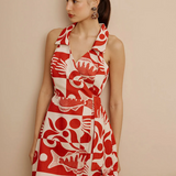 CaCay Tucunaré Print Wrap Dress / Red Fish