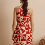 CaCay Tucunaré Print Wrap Dress / Red Fish