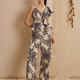 CaCay Carajas Printed Straight Pants / Off White