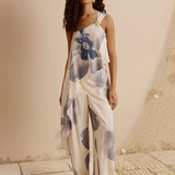 CaCay Iris Printed Wide-Leg Pants / Light Blue
