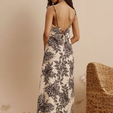 CaCay Carajas Printed Long Dress / Off White