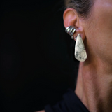 Ewa Tribal Pointed Drop Stud Silver Earring