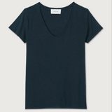 American Vintage Jacksonville V Neck T Shirt / Navy