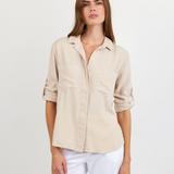 Bella Dahl Split Back Button Down / Linen Sand