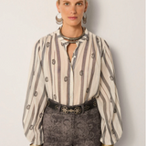 Maison Hotel Perla Blouse - Ivory Paisley