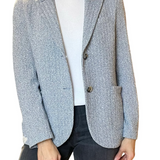 Harris Wharf London Bicolour Frise Blazer / Denim