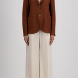 Harris Wharf Linen Honeycomb Blazer / Cognac