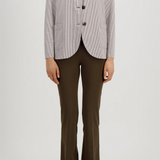 Harris Wharf London Coolmax Seersucker Blazer / Tobacco & White