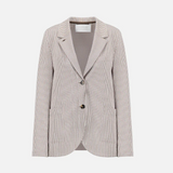 Harris Wharf London Coolmax Seersucker Blazer / Tobacco & White