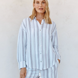 Bella Dahl Oversized Clean Shirt / Rosewood Stripe