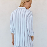 Bella Dahl Oversized Clean Shirt / Rosewood Stripe