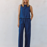 Bella Dahl Sleeveless Button Back Top / Indigo Stripe