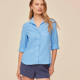 Bella Dahl Split Back Button Down / Tidal Blue