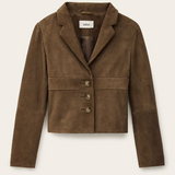 Ba&sh Morfeo Suede Leather Jacket / Olive
