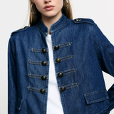 Please Military Style Denim Jacket