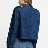 Please Military Style Denim Jacket