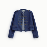 Please Military Style Denim Jacket