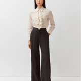 Diega Piedro Linen Pants / Noir-Ecru