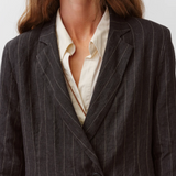 Diega Varizo Linen Blazer / Noir-Ecru