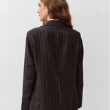 Diega Varizo Linen Blazer / Noir-Ecru