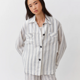 Diega Santana Overshirt / White-Light Blue