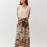 Diega Jopiao Skirt / Camel-Ecru