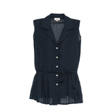 Diega Chelio Pleated Shirt / Navy