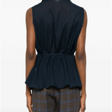 Diega Chelio Pleated Shirt / Navy