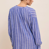 Five Barbara Blouse / Blue White Stripe