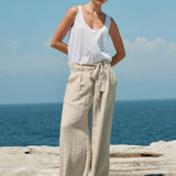 Estilo Emporio Tank Linen Singlet / White