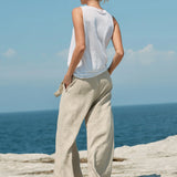Estilo Emporio Tank Linen Singlet / White