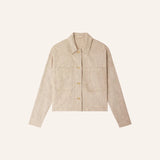 Sessun Notteri Worker Overshirt / White-amber stripe