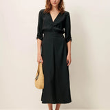 Sessun Nylia V-Neck Dress / Smoke Green