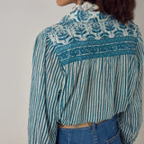 Maison Hotel Maria Shirt / Mediterranean Stripes Blue Ink