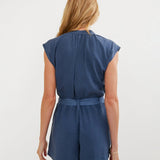 Bella Dahl Cap Sleeve Pocket Romper / Midnight Surf