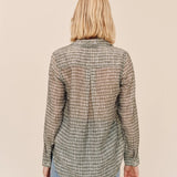 Bella Dahl Classic Button Down Shirt / Olive Gingham Print