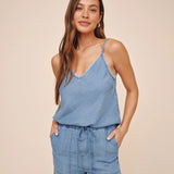 Bella Dahl Frayed Cami / Indigo Harbour Wash