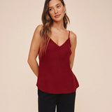 Bella Dahl Frayed Cami / Deep Crimson