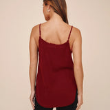 Bella Dahl Frayed Cami / Deep Crimson