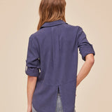 Bella Dahl Split Back Button Down / Midnight Surf