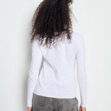 American Vintage Long Sleeve U Neck T Shirt / White