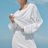 Estilo Emporio Linen Long Sleeve Tee / White