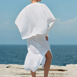 Estilo Emporio Linen Long Sleeve Tee / White