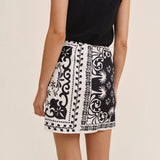 Bella Dahl Wrap Skirt With Sash / Tropical Bandana Print