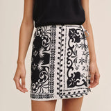 Bella Dahl Wrap Skirt With Sash / Tropical Bandana Print